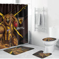 Hawthorn Football Club Bathroom Set Hawks Muscular Mascot Graphic - Abstract Paint Splatter Art