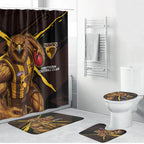 Hawthorn Football Club Bathroom Set Hawks Muscular Mascot Graphic - Abstract Paint Splatter Art
