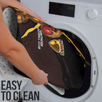 Hawthorn Football Club Bathroom Set Hawks Muscular Mascot Graphic - Abstract Paint Splatter Art