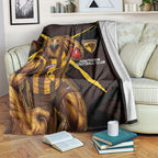 Hawthorn Football Club Blanket Hawks Muscular Mascot Graphic - Abstract Paint Splatter Art