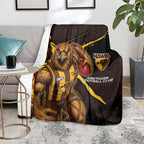 Hawthorn Football Club Blanket Hawks Muscular Mascot Graphic - Abstract Paint Splatter Art