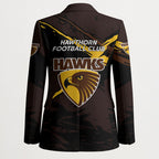 Hawthorn Football Club Blazer Hawks Muscular Mascot Graphic - Abstract Paint Splatter Art