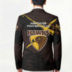 Hawthorn Football Club Blazer Hawks Muscular Mascot Graphic - Abstract Paint Splatter Art