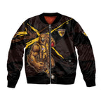 Hawthorn Football Club Bomber Jacket Hawks Muscular Mascot Graphic - Abstract Paint Splatter Art