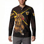 Hawthorn Football Club Button Sweatshirt Hawks Muscular Mascot Graphic - Abstract Paint Splatter Art