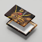 Hawthorn Football Club Canvas Wall Art Hawks Muscular Mascot Graphic - Abstract Paint Splatter Art