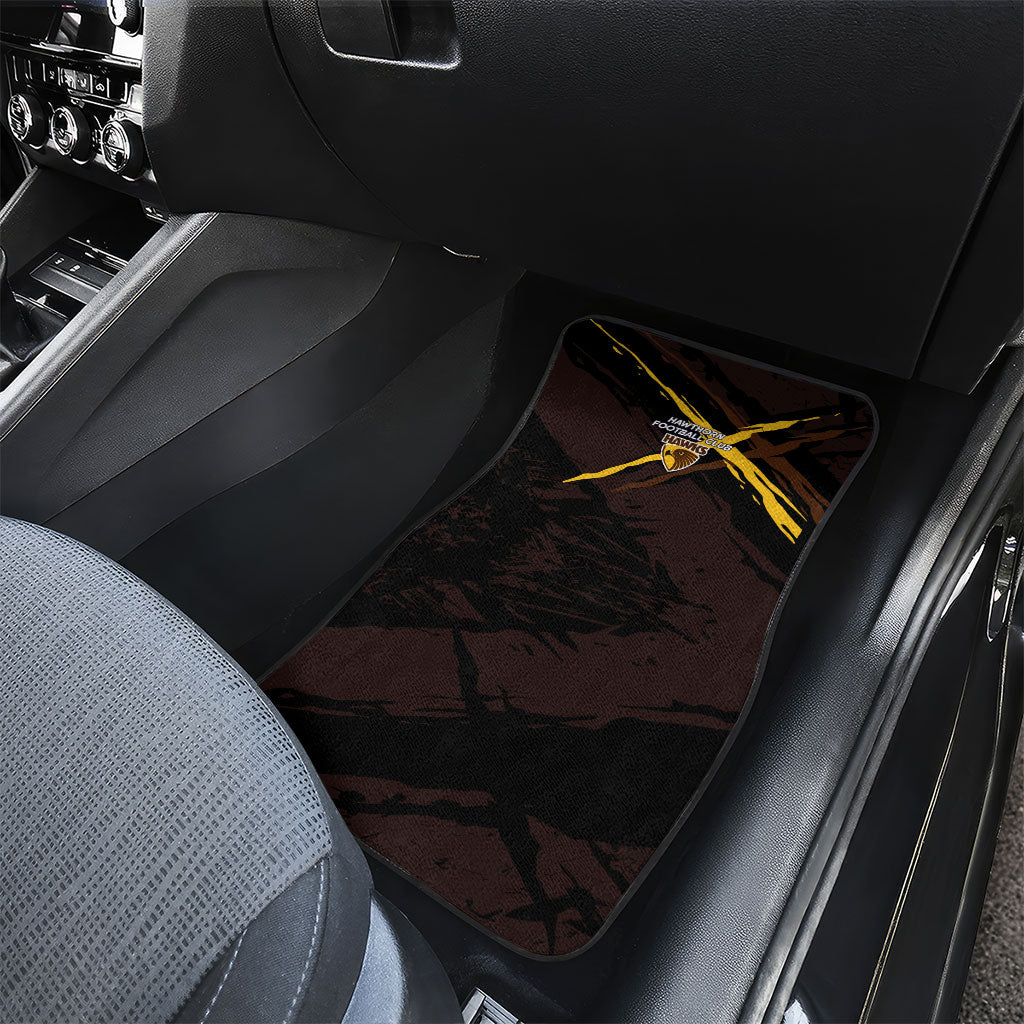 Hawthorn Football Club Car Mats Hawks Muscular Mascot Graphic - Abstract Paint Splatter Art