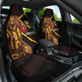 Hawthorn Football Club Car Seat Cover Hawks Muscular Mascot Graphic - Abstract Paint Splatter Art