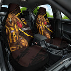 Hawthorn Football Club Car Seat Cover Hawks Muscular Mascot Graphic - Abstract Paint Splatter Art