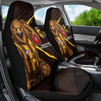 Hawthorn Football Club Car Seat Cover Hawks Muscular Mascot Graphic - Abstract Paint Splatter Art