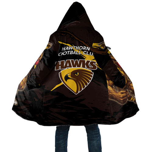 Hawthorn Football Club Cloak Hawks Muscular Mascot Graphic - Abstract Paint Splatter Art