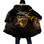 Hawthorn Football Club Cloak Hawks Muscular Mascot Graphic - Abstract Paint Splatter Art