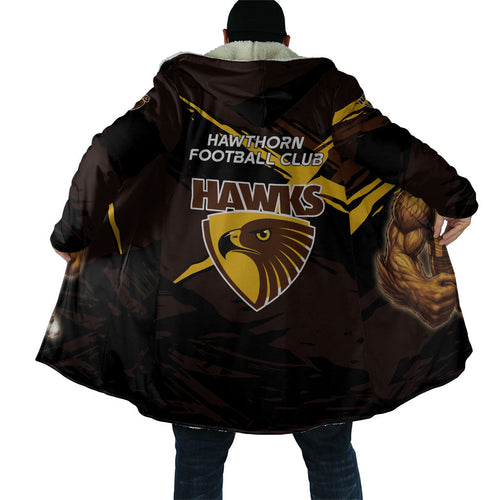 Hawthorn Football Club Cloak Hawks Muscular Mascot Graphic - Abstract Paint Splatter Art