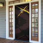 Hawthorn Football Club Door Cover Hawks Muscular Mascot Graphic - Abstract Paint Splatter Art
