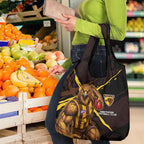 Hawthorn Football Club Grocery Bag Hawks Muscular Mascot Graphic - Abstract Paint Splatter Art