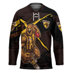 Hawthorn Football Club Hockey Jersey Hawks Muscular Mascot Graphic - Abstract Paint Splatter Art