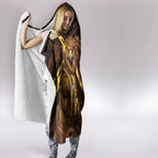 Hawthorn Football Club Hooded Blanket Hawks Muscular Mascot Graphic - Abstract Paint Splatter Art