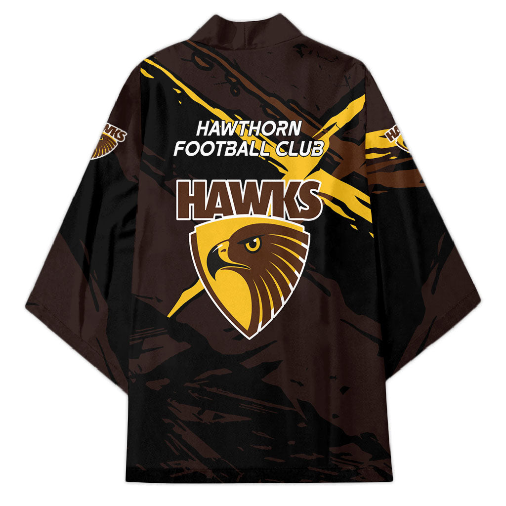 Hawthorn Football Club Kimono Hawks Muscular Mascot Graphic - Abstract Paint Splatter Art