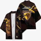 Hawthorn Football Club Kimono Hawks Muscular Mascot Graphic - Abstract Paint Splatter Art