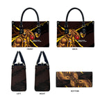 Hawthorn Football Club Leather Bag Hawks Muscular Mascot Graphic - Abstract Paint Splatter Art