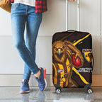 Hawthorn Football Club Luggage Cover Hawks Muscular Mascot Graphic - Abstract Paint Splatter Art