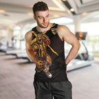 Hawthorn Football Club Men Tank Top Hawks Muscular Mascot Graphic - Abstract Paint Splatter Art