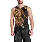 Hawthorn Football Club Men Tank Top Hawks Muscular Mascot Graphic - Abstract Paint Splatter Art