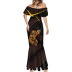 Hawthorn Football Club Mermaid Dress Hawks Muscular Mascot Graphic - Abstract Paint Splatter Art
