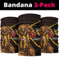 Hawthorn Football Club Neck Gaiter Hawks Muscular Mascot Graphic - Abstract Paint Splatter Art