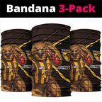 Hawthorn Football Club Neck Gaiter Hawks Muscular Mascot Graphic - Abstract Paint Splatter Art