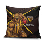 Hawthorn Football Club Pillow Cover Hawks Muscular Mascot Graphic - Abstract Paint Splatter Art