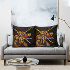 Hawthorn Football Club Pillow Cover Hawks Muscular Mascot Graphic - Abstract Paint Splatter Art