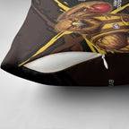 Hawthorn Football Club Pillow Cover Hawks Muscular Mascot Graphic - Abstract Paint Splatter Art