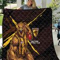 Hawthorn Football Club Quilt Hawks Muscular Mascot Graphic - Abstract Paint Splatter Art