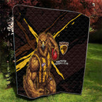 Hawthorn Football Club Quilt Hawks Muscular Mascot Graphic - Abstract Paint Splatter Art