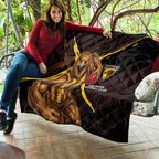 Hawthorn Football Club Quilt Hawks Muscular Mascot Graphic - Abstract Paint Splatter Art