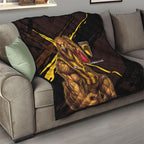 Hawthorn Football Club Quilt Hawks Muscular Mascot Graphic - Abstract Paint Splatter Art