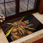 Hawthorn Football Club Rubber Doormat Hawks Muscular Mascot Graphic - Abstract Paint Splatter Art