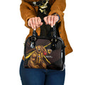 Hawthorn Football Club Shoulder Handbag Hawks Muscular Mascot Graphic - Abstract Paint Splatter Art