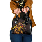 Hawthorn Football Club Shoulder Handbag Hawks Muscular Mascot Graphic - Abstract Paint Splatter Art