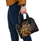 Hawthorn Football Club Shoulder Handbag Hawks Muscular Mascot Graphic - Abstract Paint Splatter Art