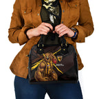 Hawthorn Football Club Shoulder Handbag Hawks Muscular Mascot Graphic - Abstract Paint Splatter Art