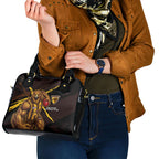 Hawthorn Football Club Shoulder Handbag Hawks Muscular Mascot Graphic - Abstract Paint Splatter Art