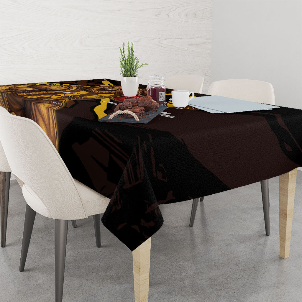 Hawthorn Football Club Tablecloth Hawks Muscular Mascot Graphic - Abstract Paint Splatter Art