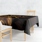 Hawthorn Football Club Tablecloth Hawks Muscular Mascot Graphic - Abstract Paint Splatter Art