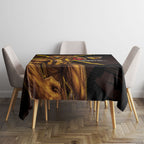 Hawthorn Football Club Tablecloth Hawks Muscular Mascot Graphic - Abstract Paint Splatter Art