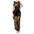 Hawthorn Football Club Tank Maxi Dress Hawks Muscular Mascot Graphic - Abstract Paint Splatter Art