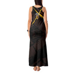 Hawthorn Football Club Tank Maxi Dress Hawks Muscular Mascot Graphic - Abstract Paint Splatter Art