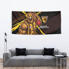 Hawthorn Football Club Tapestry Hawks Muscular Mascot Graphic - Abstract Paint Splatter Art