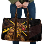 Hawthorn Football Club Travel Bag Hawks Muscular Mascot Graphic - Abstract Paint Splatter Art